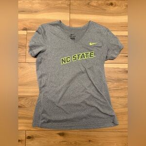 Nike Women's Gray and Yellow NC State Tee